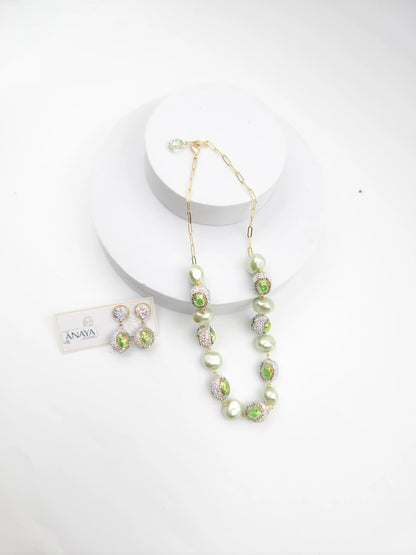 Crystal Marquise Shell Pearl Luxury Jewellery Set