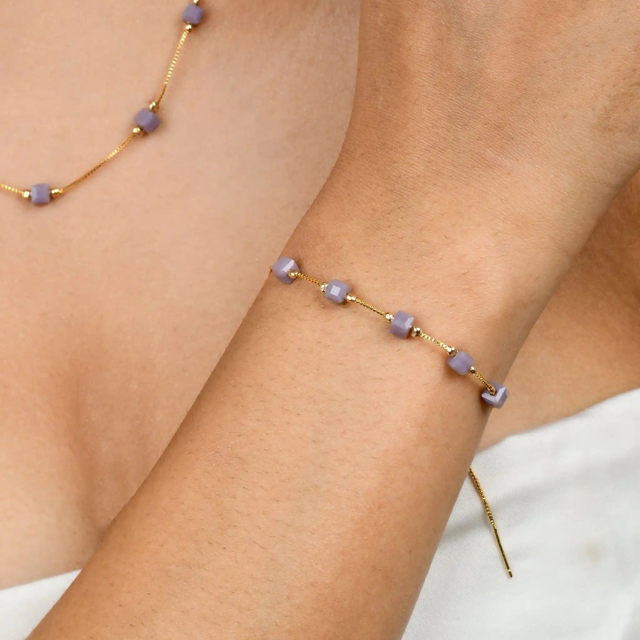 Cuboid Beaded Dainty Bracelet