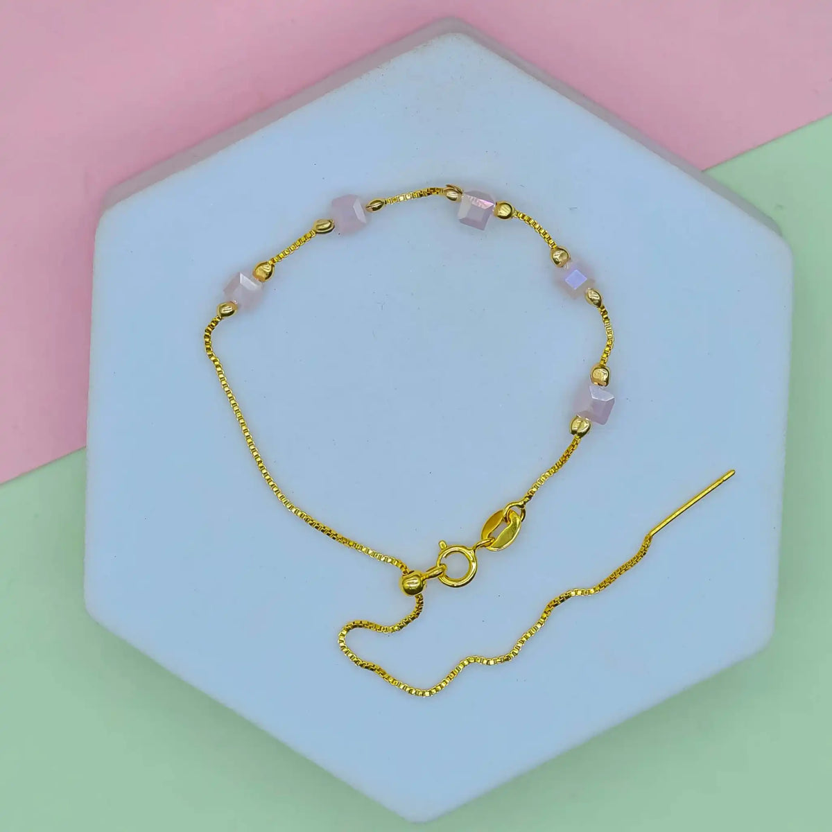 Cuboid Beaded Dainty Bracelet