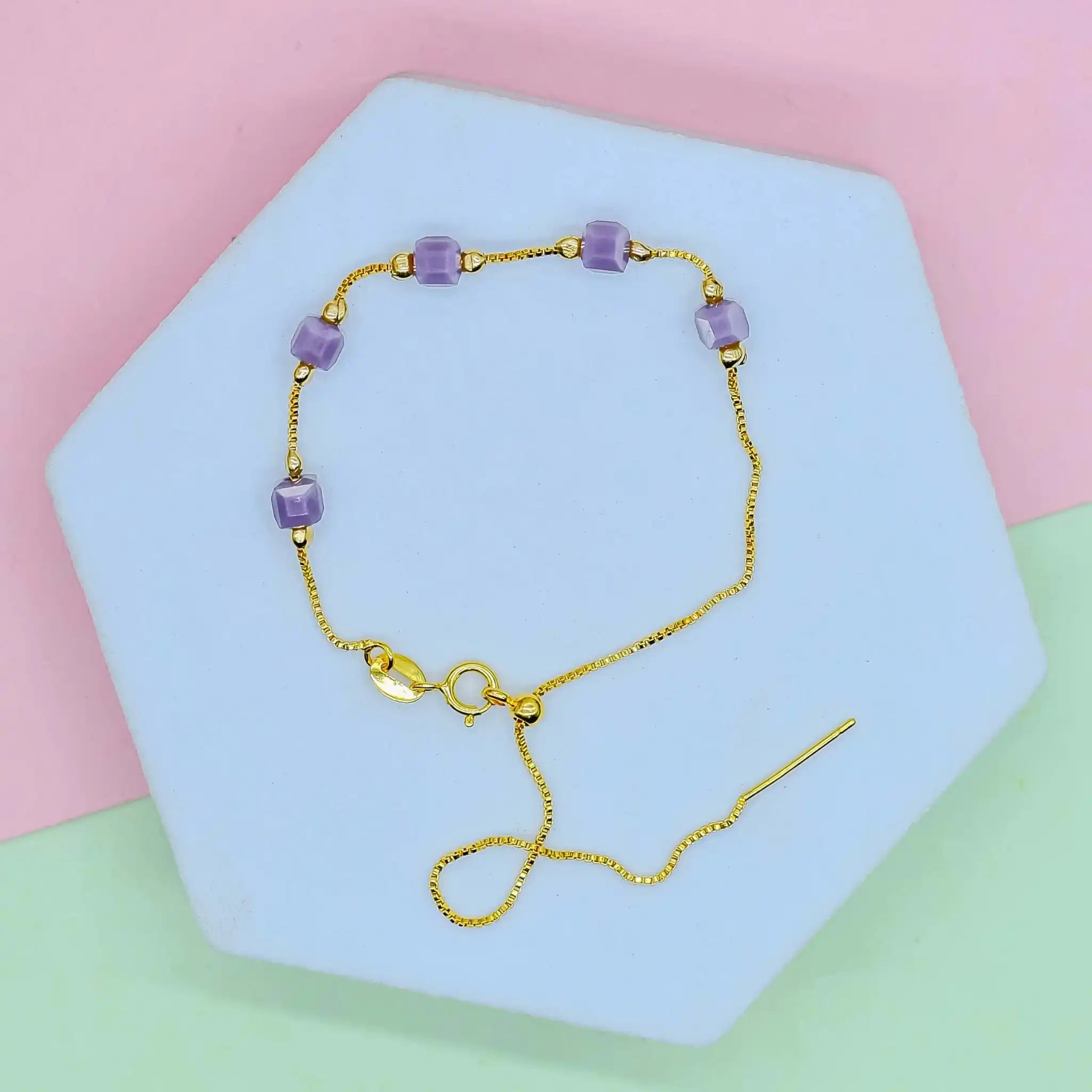 Cuboid Beaded Dainty Bracelet