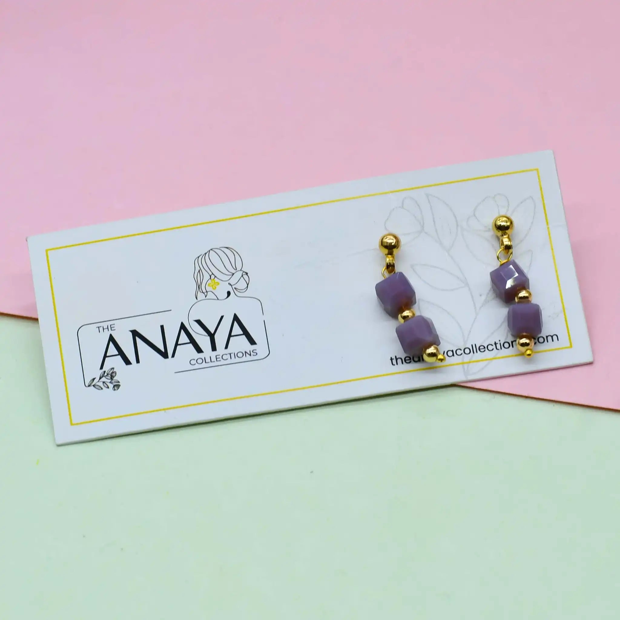 Cuboid Beaded Dainty Earrings