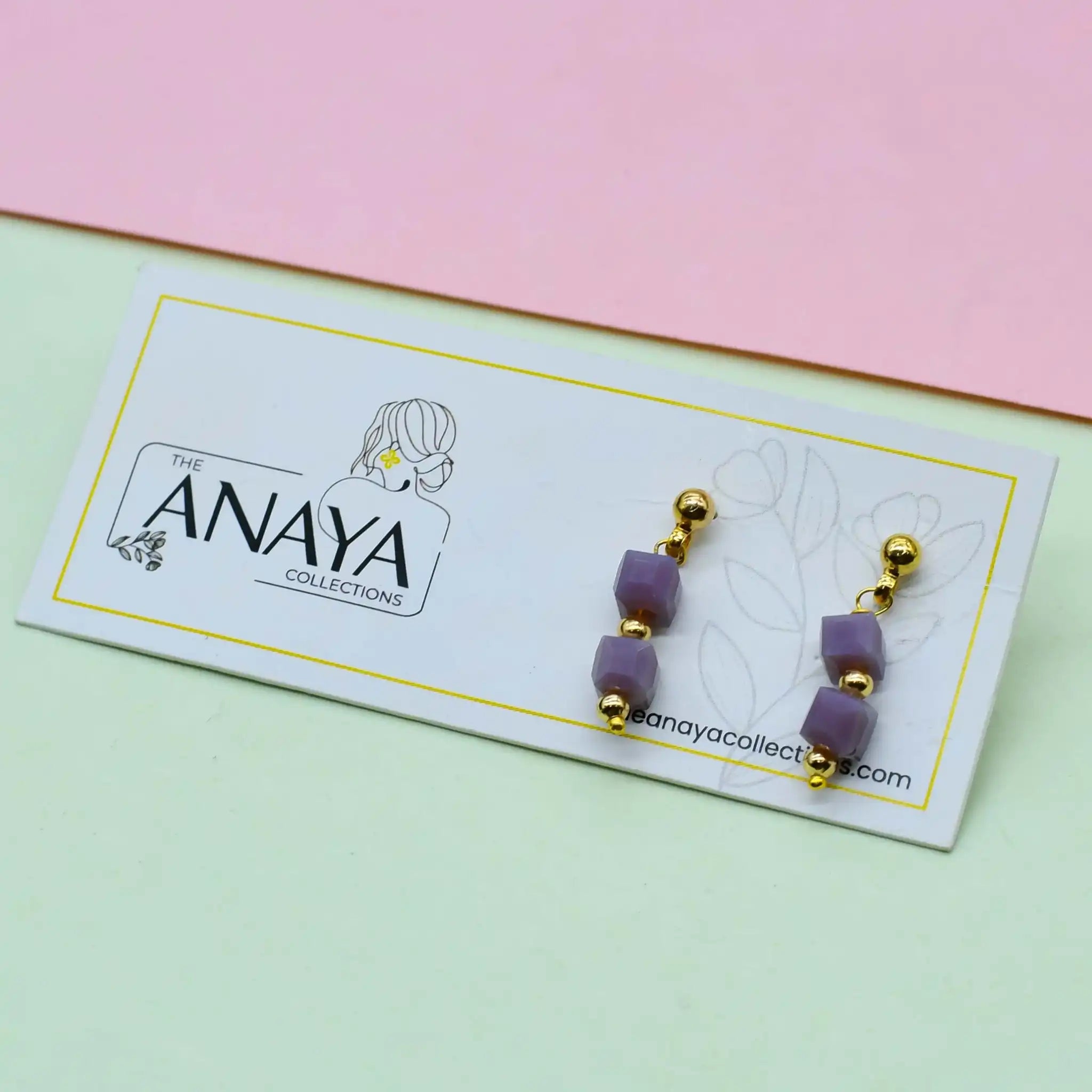 Cuboid Beaded Dainty Earrings