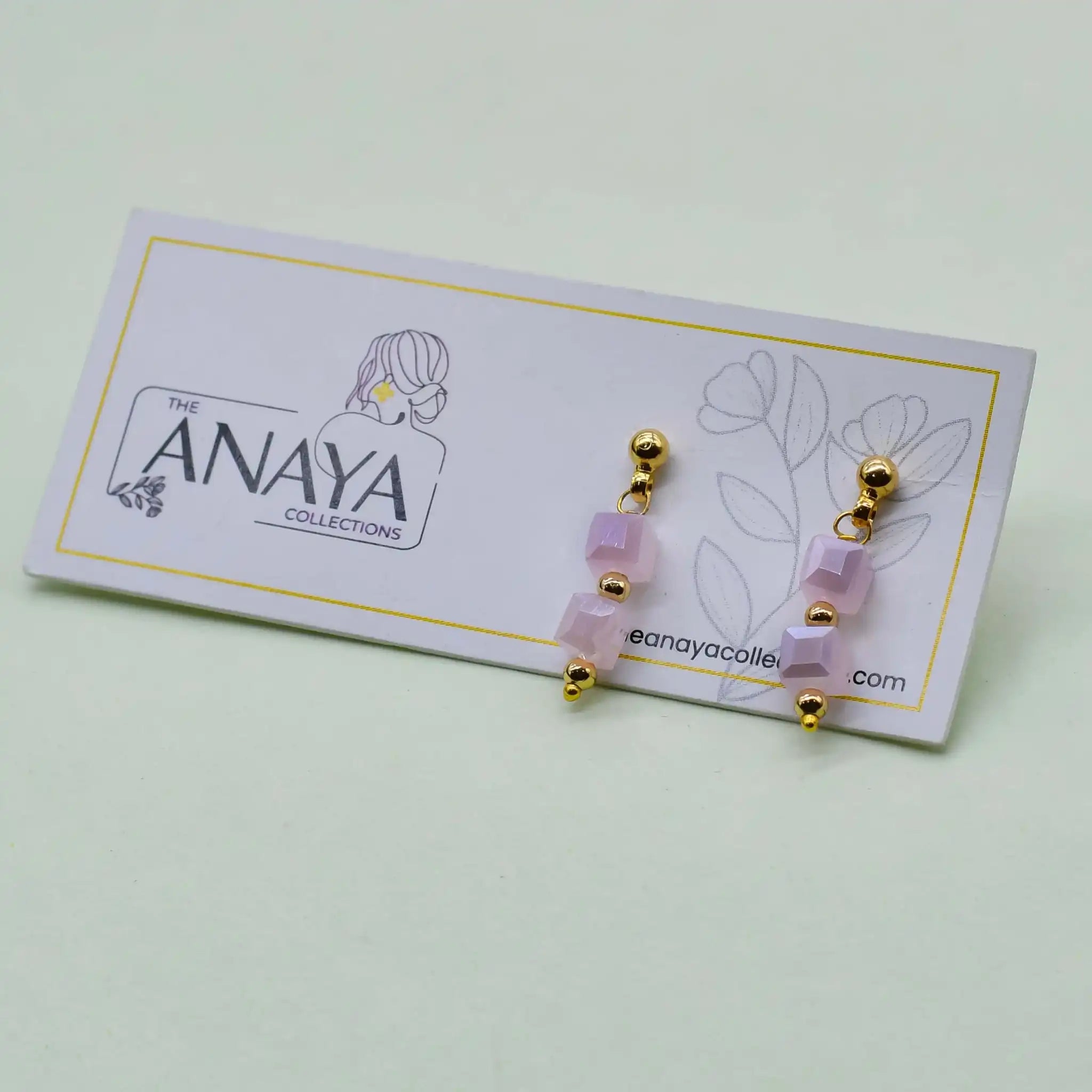 Cuboid Beaded Dainty Earrings