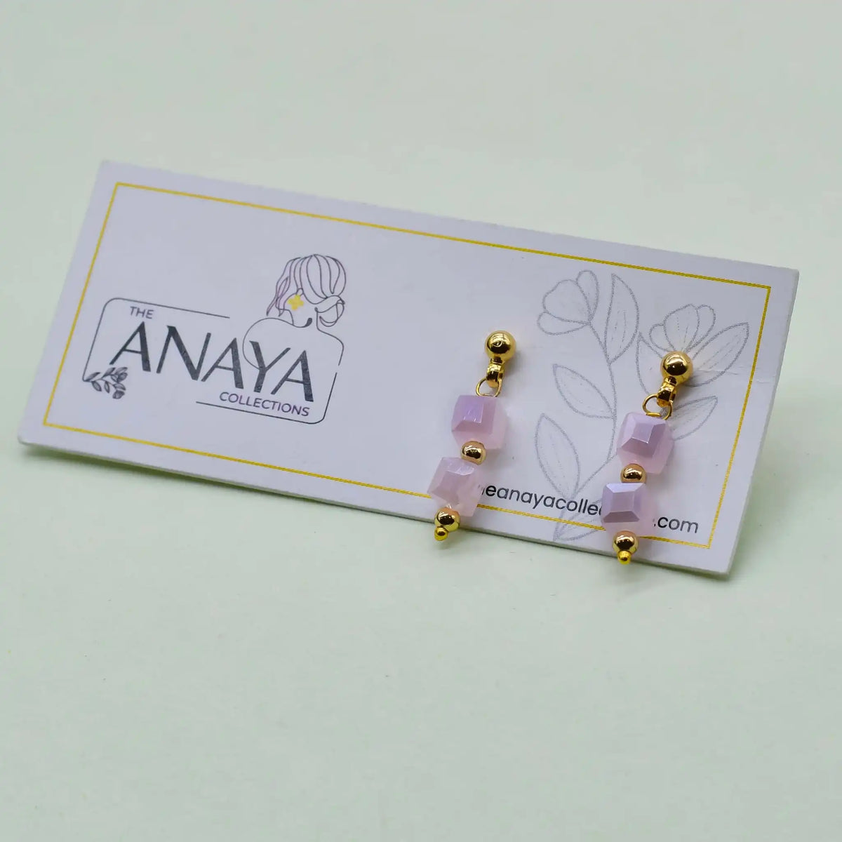 Cuboid Beaded Dainty Earrings