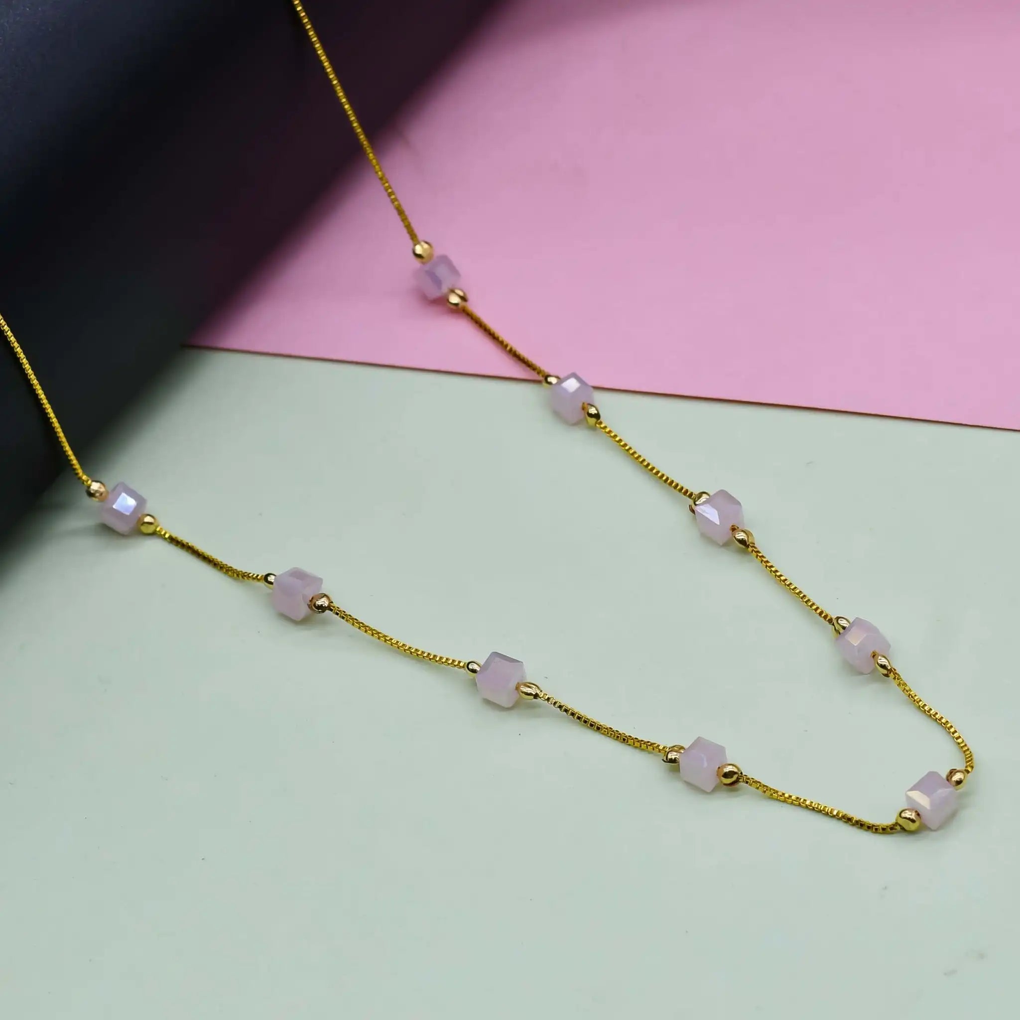 Cuboid Beaded Dainty Necklace