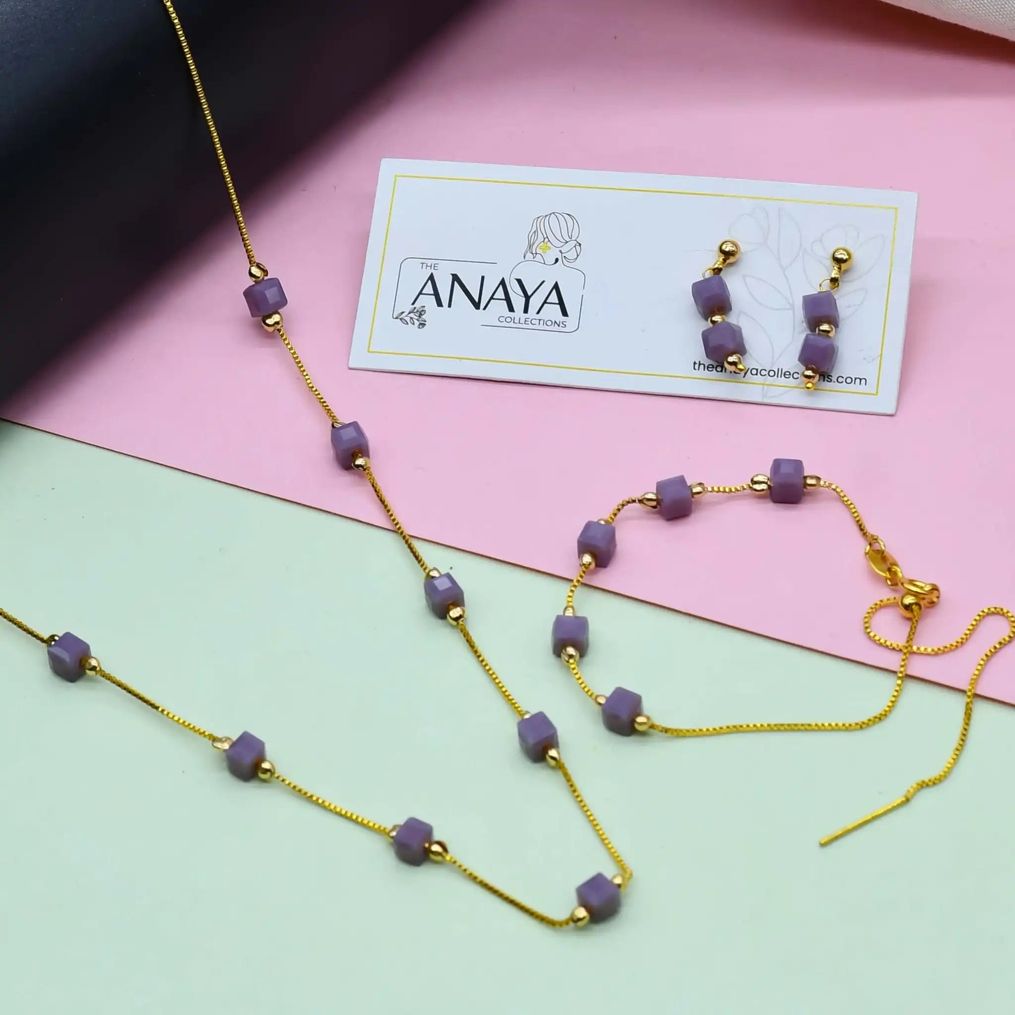 Cuboid Beaded Dainty Set