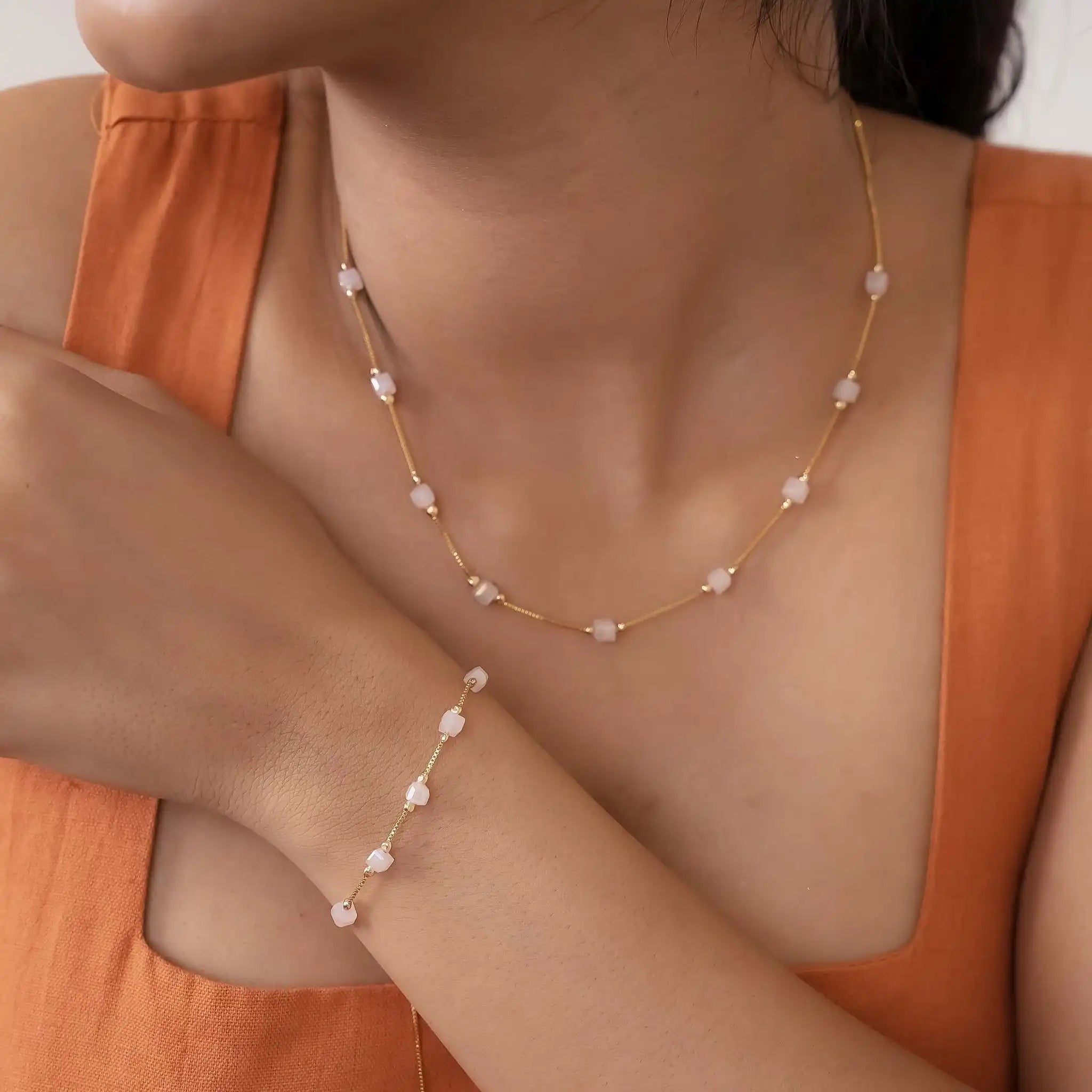 Cuboid Beaded Dainty Set