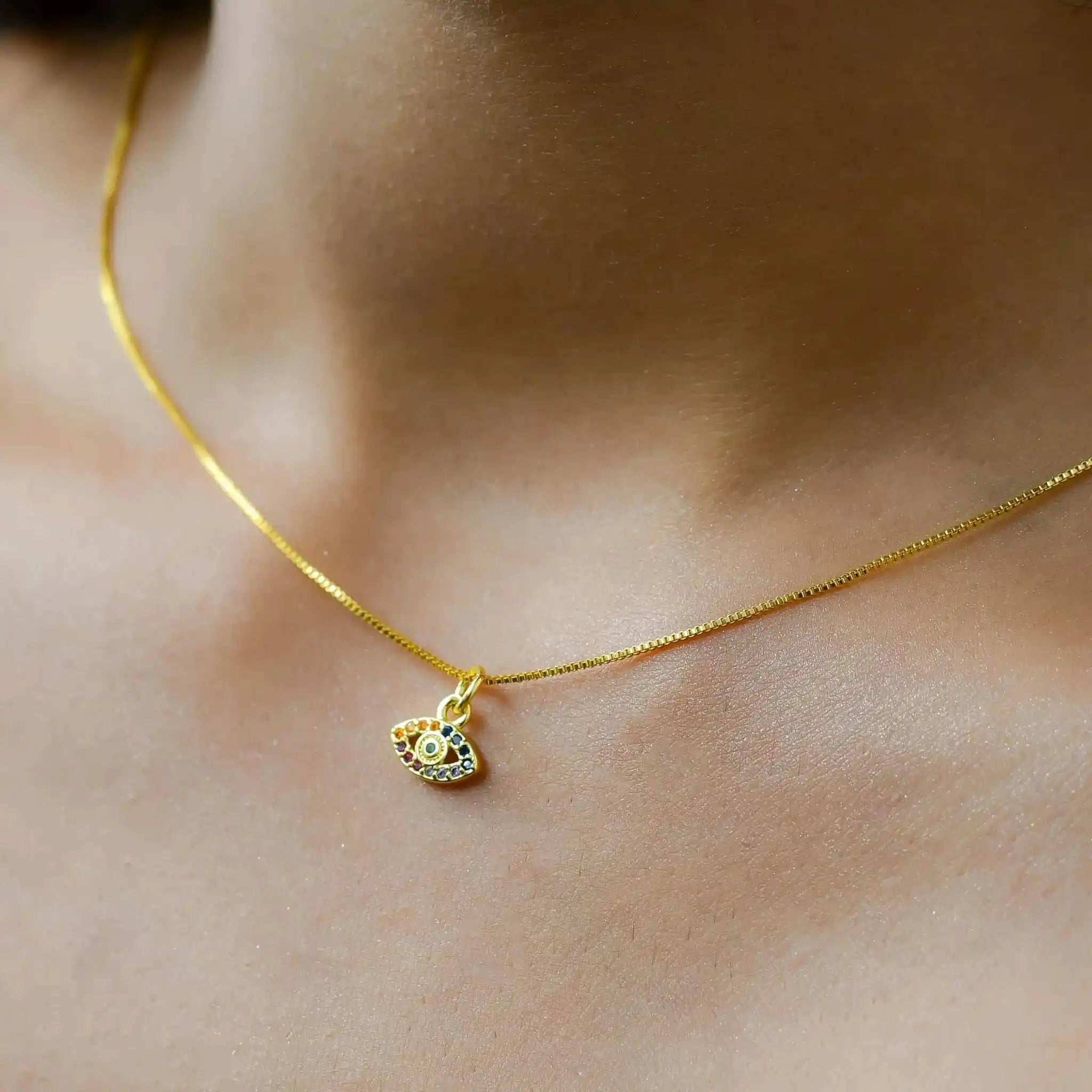 Cute Evil Eye Pendant Chain