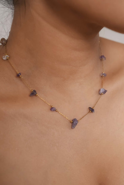 Amethyst Cascade Dainty Necklace