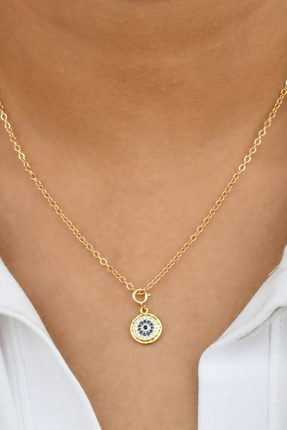 Small Round Evil Eye Chain Necklace