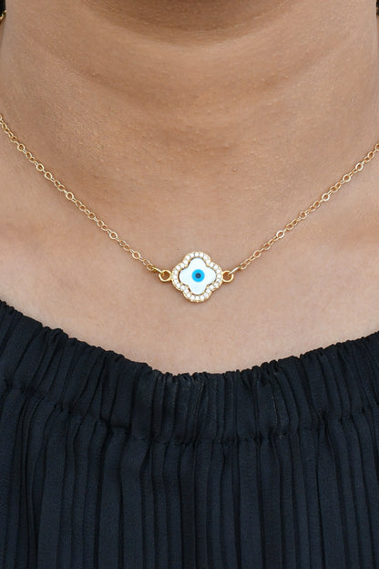 Clover Evil Eye Neckalce