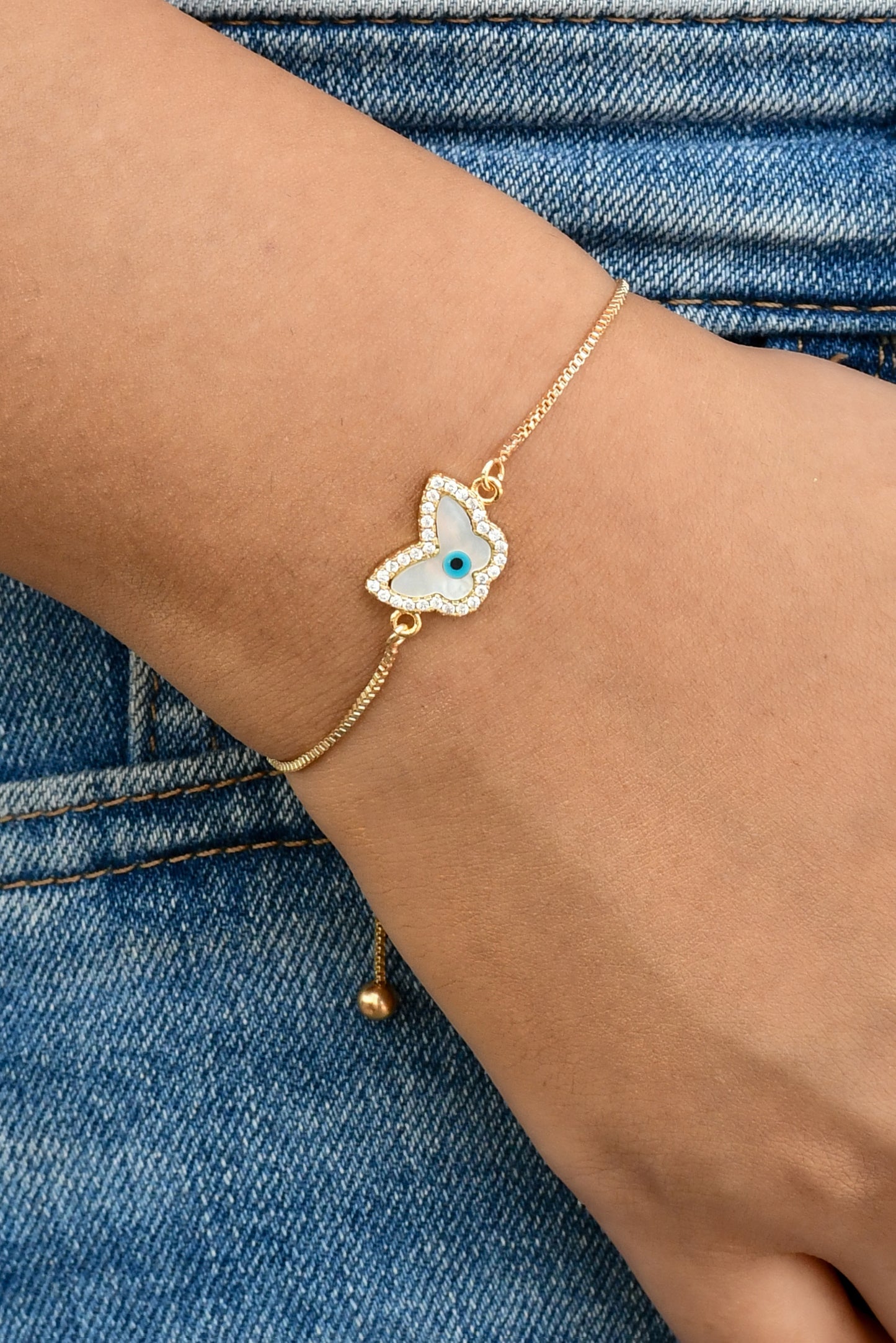 Butterfly Evil Eye Bracelet