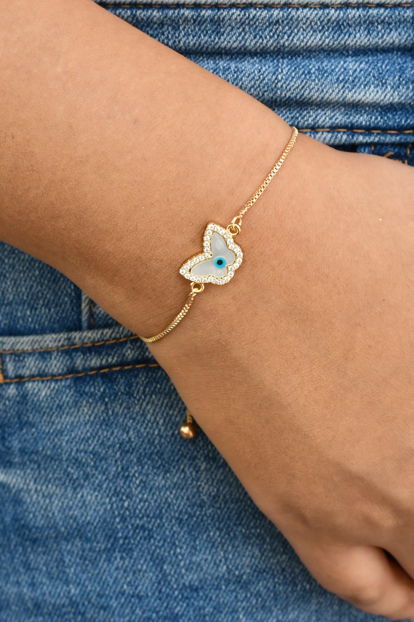 Butterfly Evil Eye Bracelet