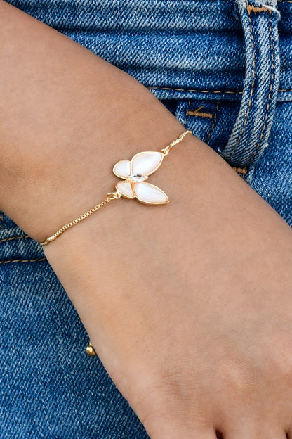 Mother of Pearl Butterfly Pull Bracelet