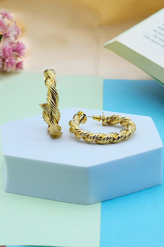 Twisted Chunky Gold Hoops