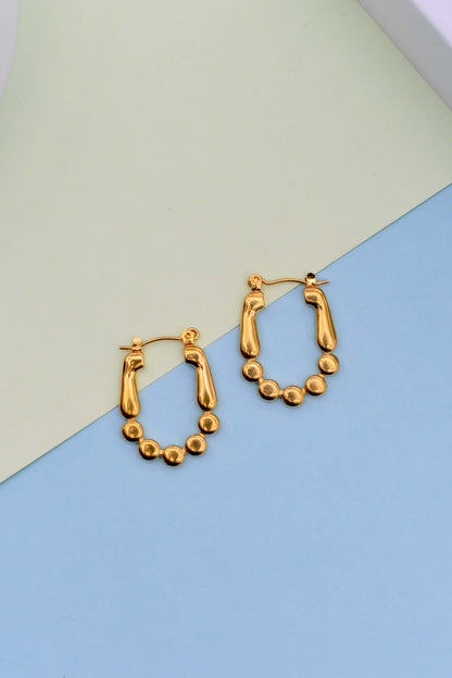 SS Bubble Oval Shaped Hoops