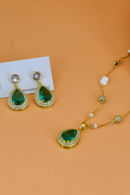 Emerald Drop Dainty Set