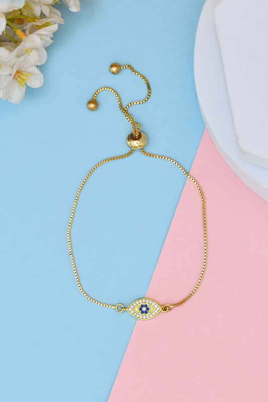 Cute Evil Eye CZ Pull Bracelet