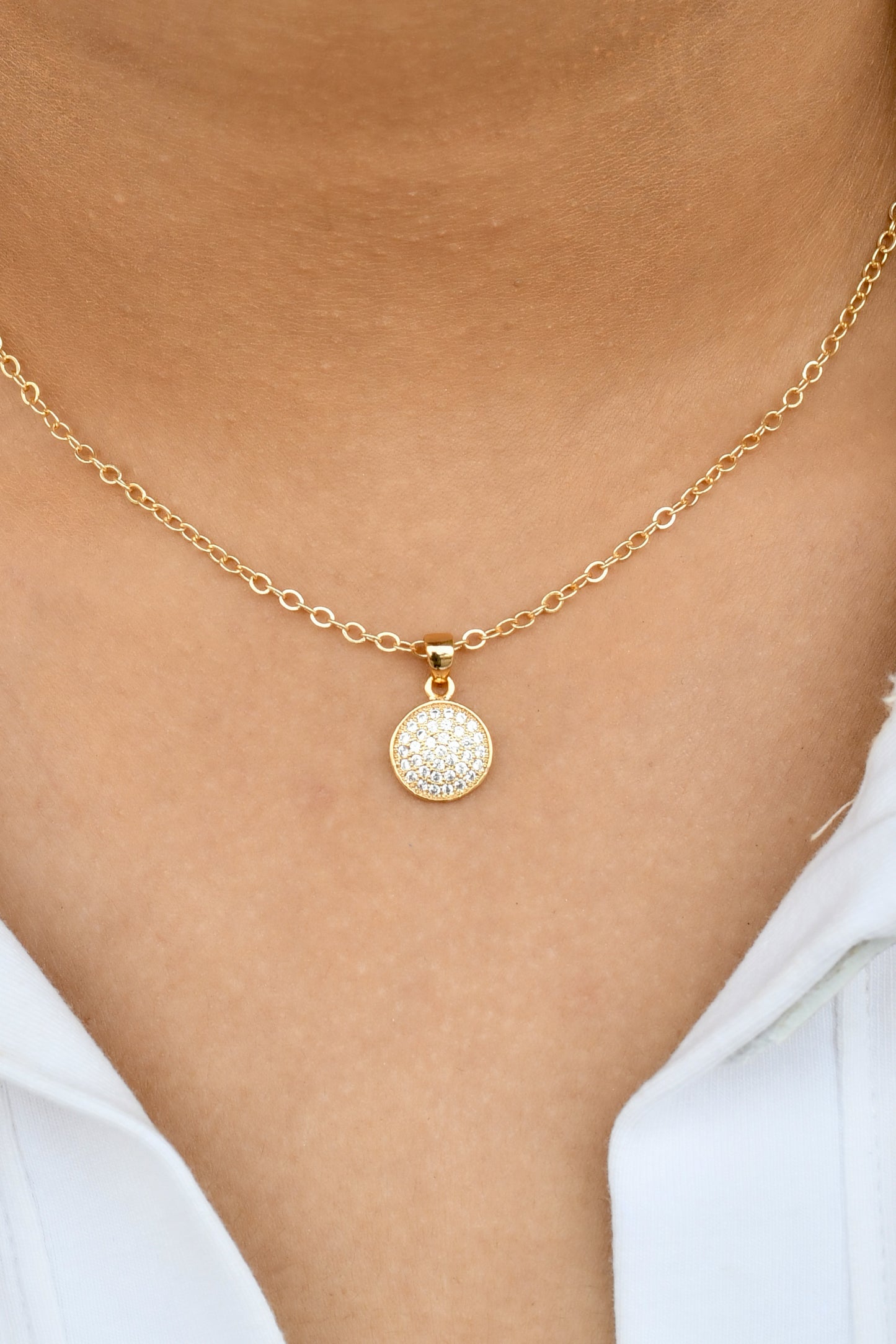 CZ Round Chain Necklace