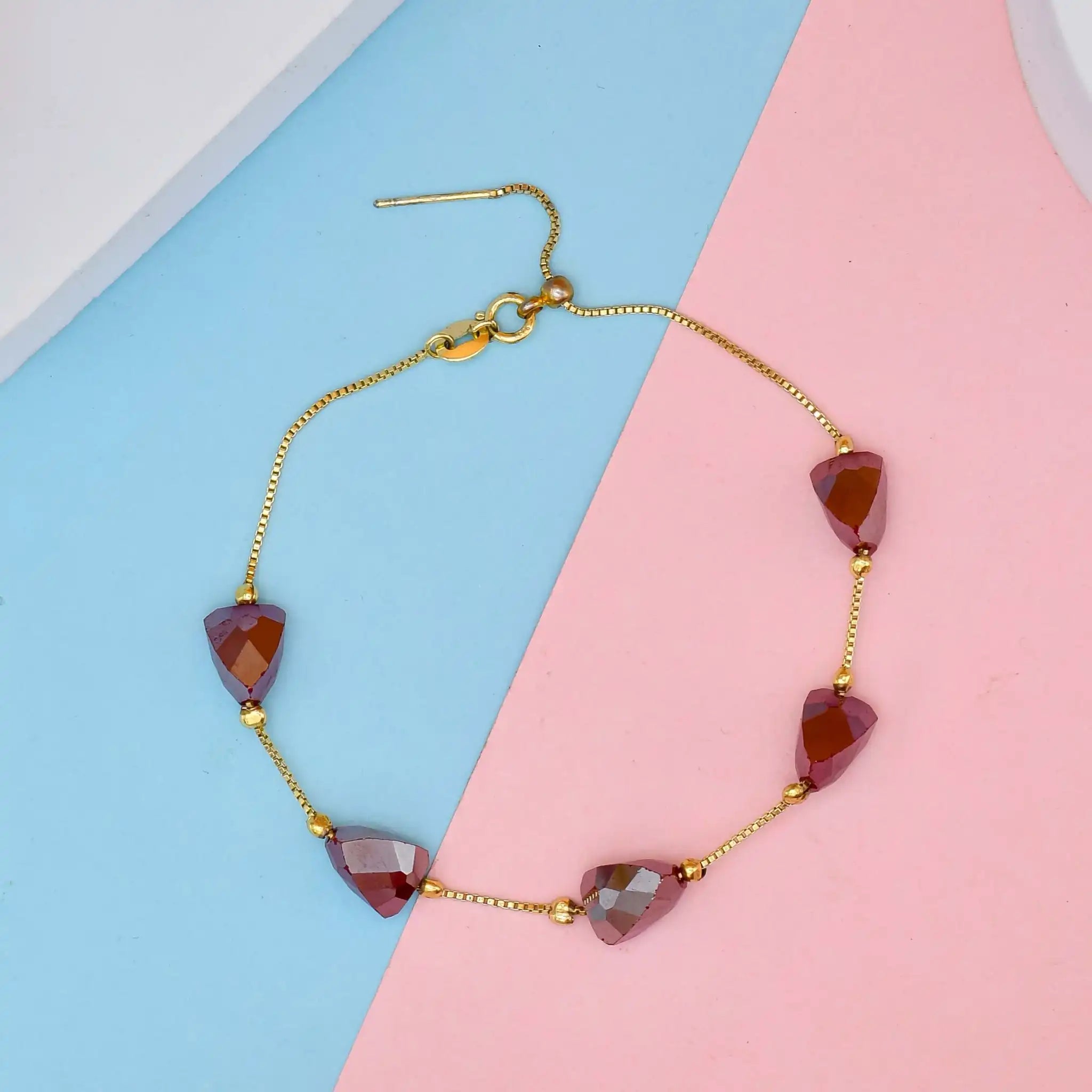 Dainty Almond Ruby Bracelet