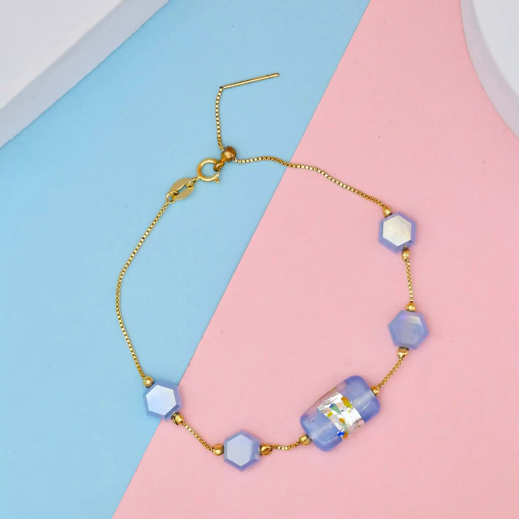 Dainty Aqua Murano Bracelet