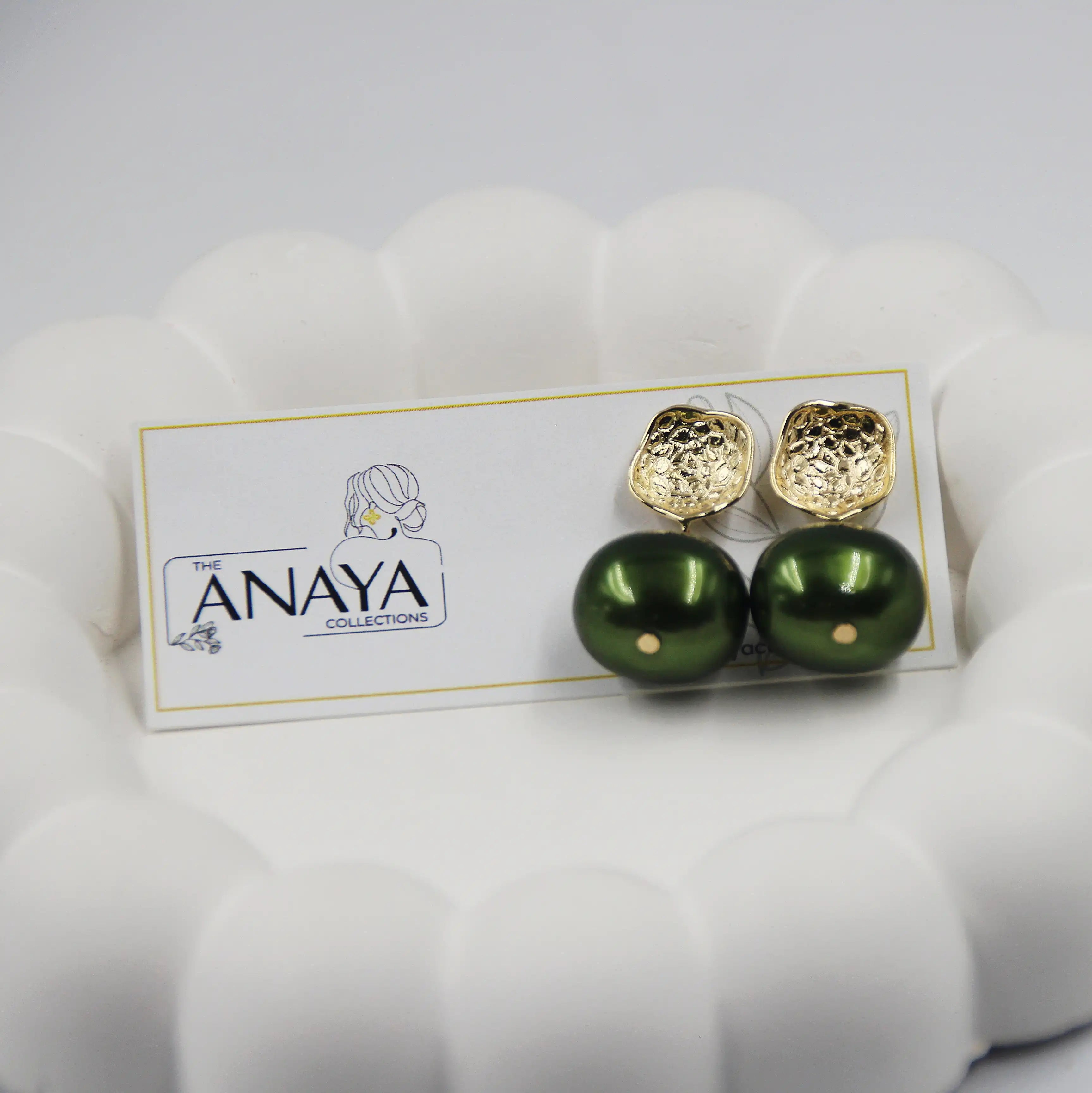 Uncut Shell Pearl Earrings
