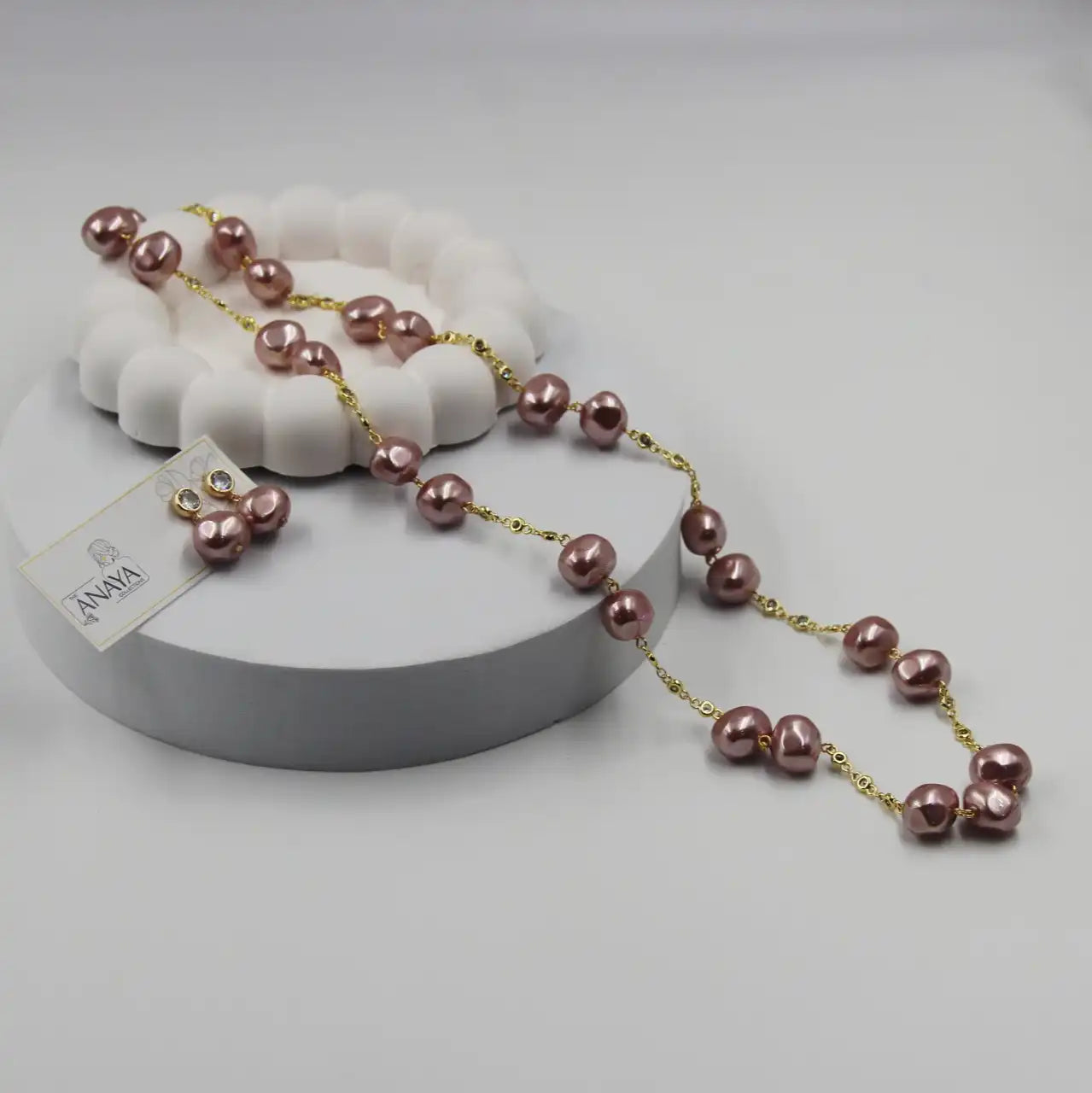 Uncut Shell Pearl Long Set