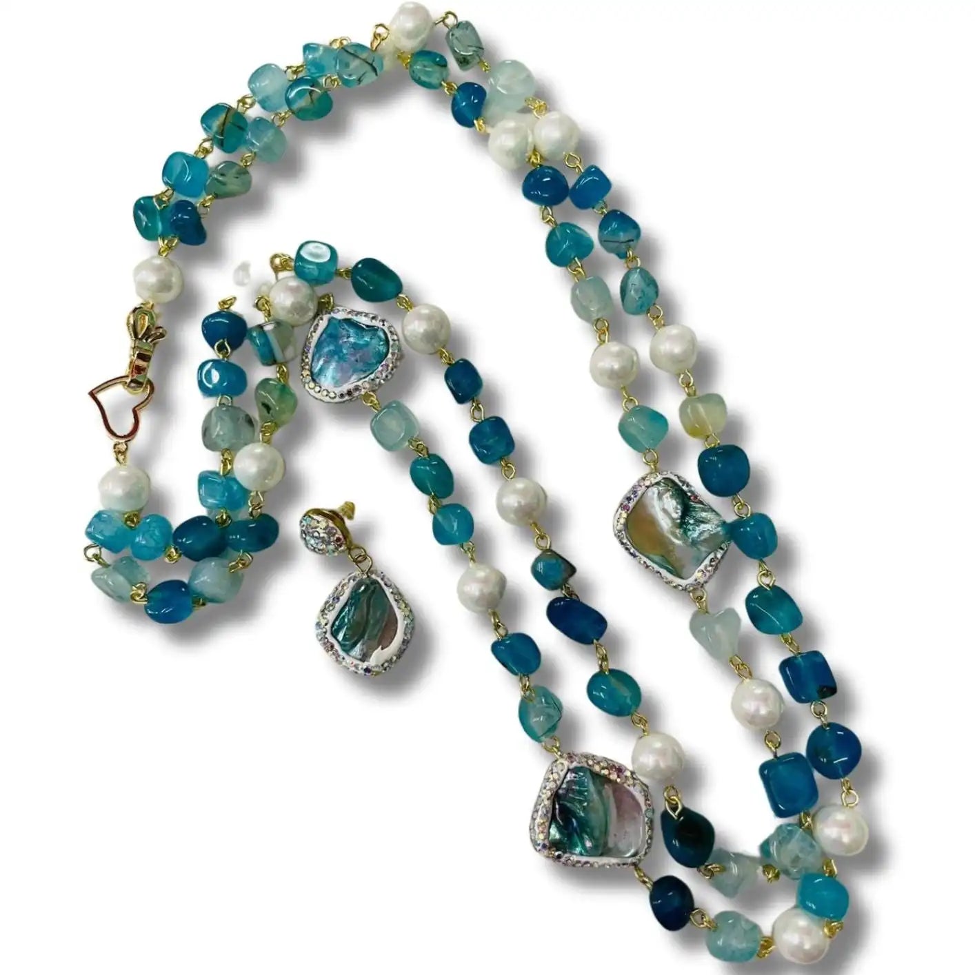 Double Line Agates With Baroque Set