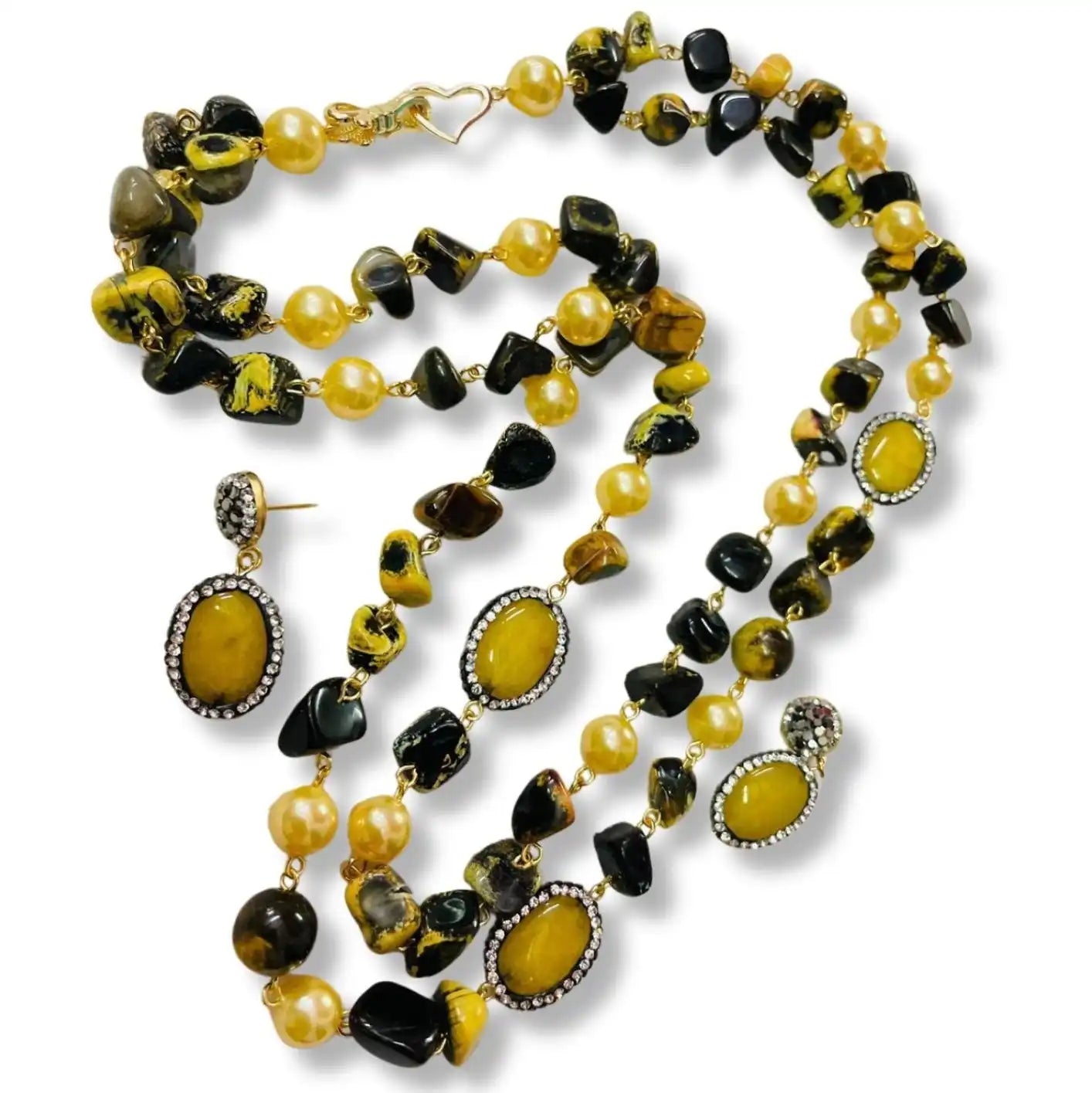 Double Line Agates With Baroque Set
