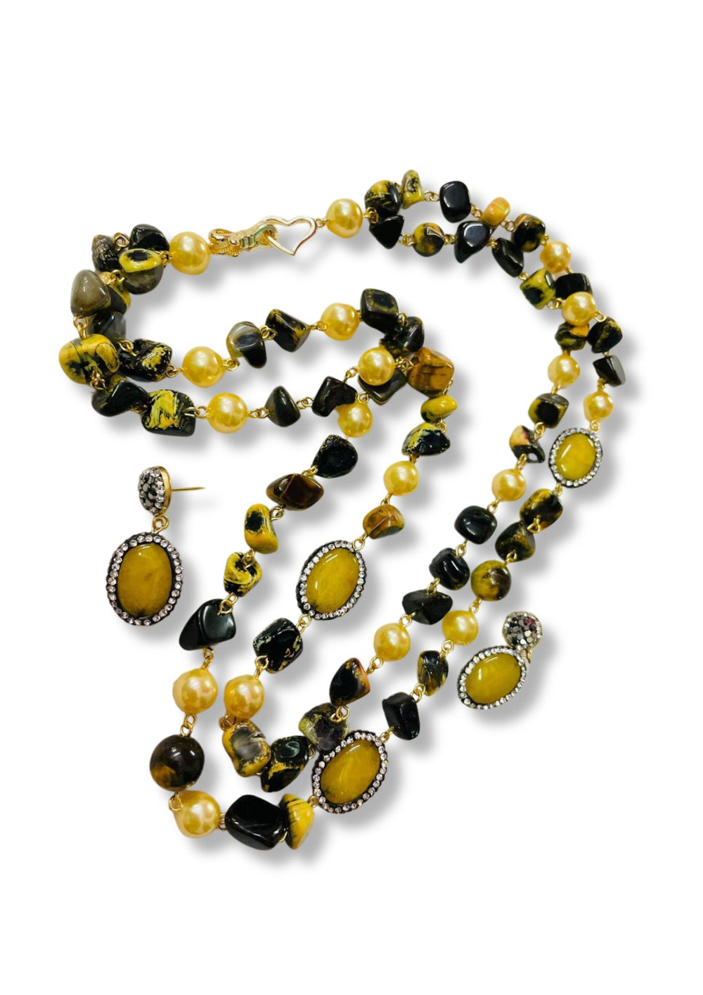 Double Line Agates With Baroque Set Tigers Eye