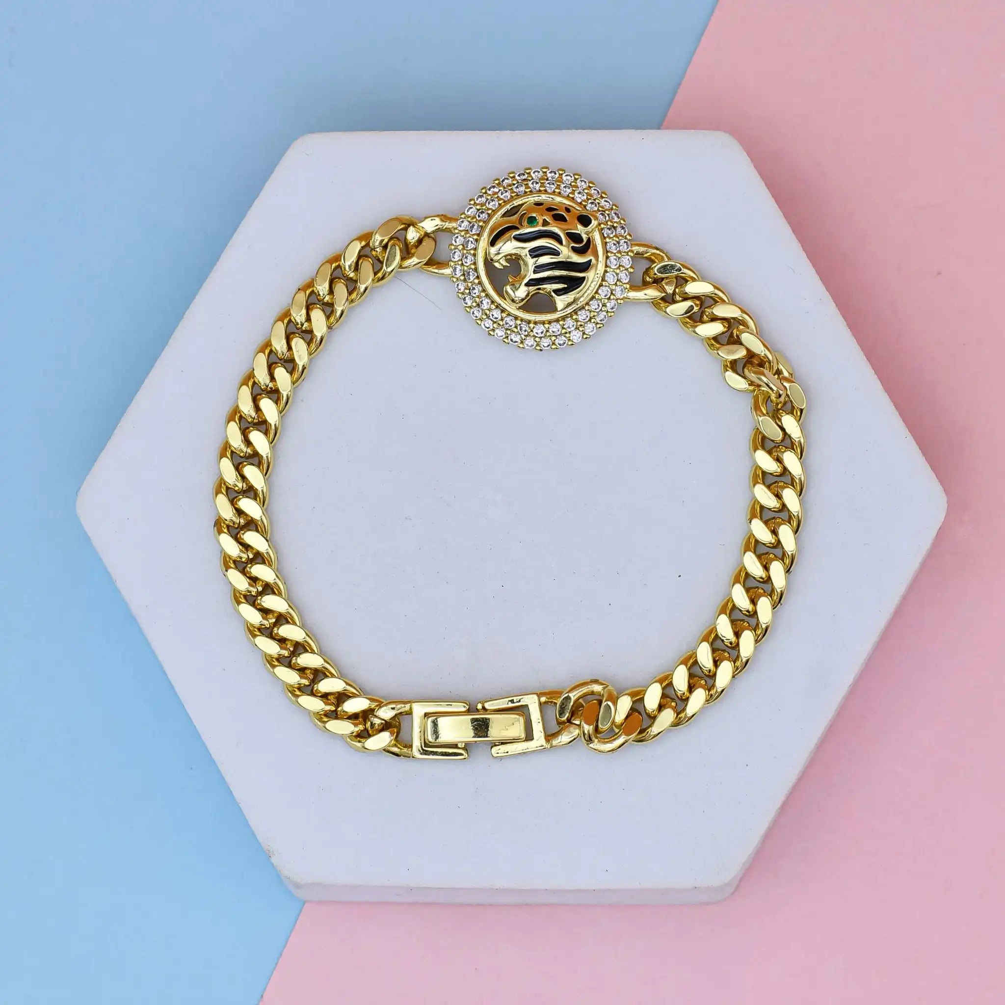 Enameled Fierce Tiger Bracelet