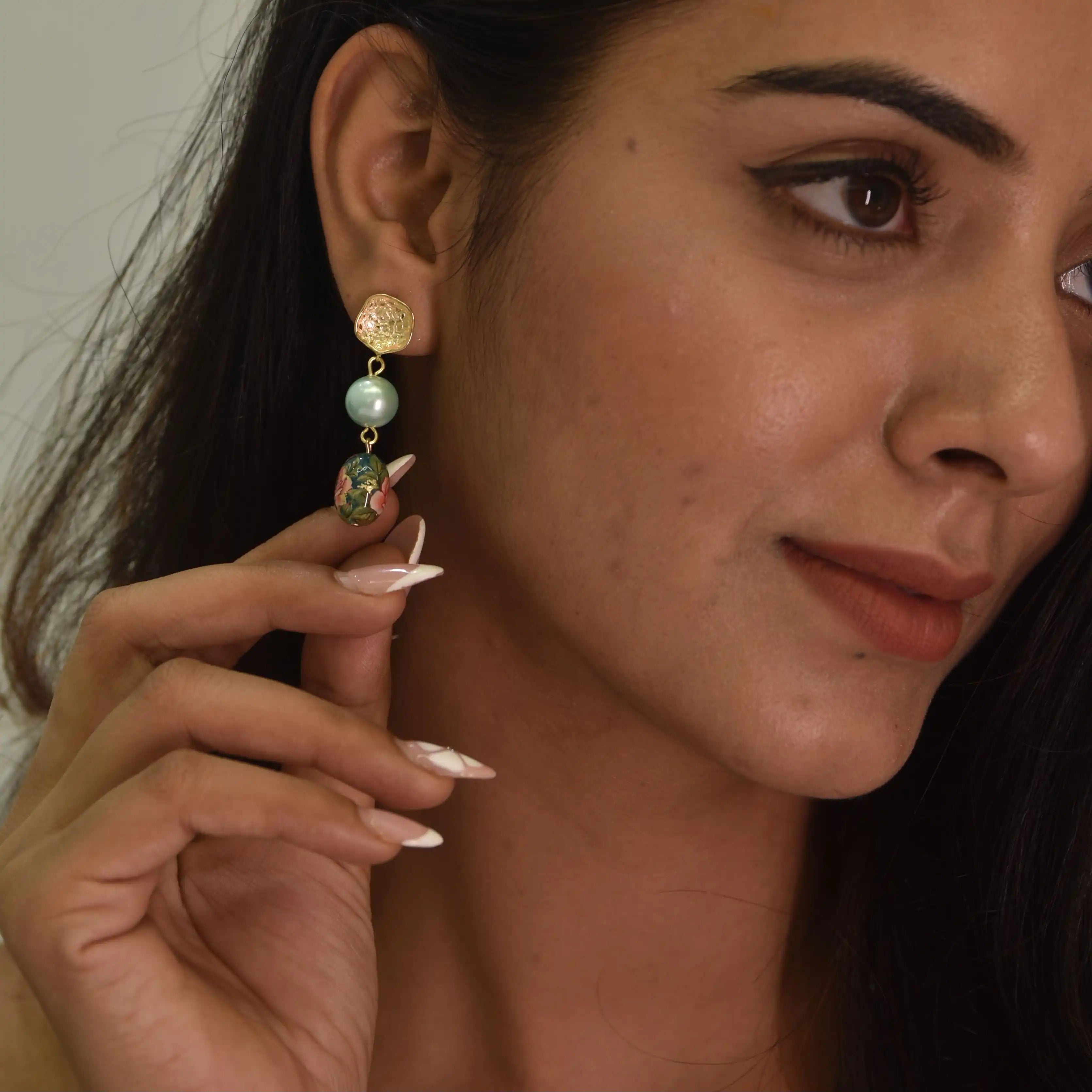 Eternal Bloom Floral Pearl Earrings