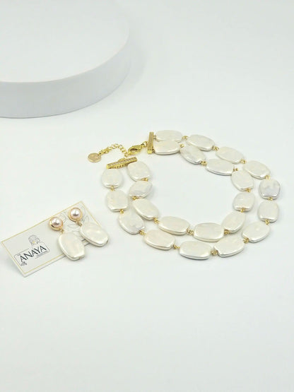 Flat Baroque Necklace Set