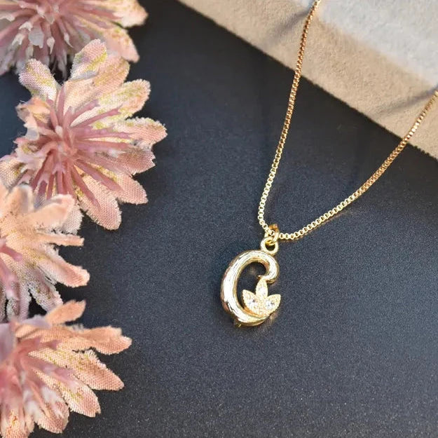 Floral Alphabet Pendant Chain