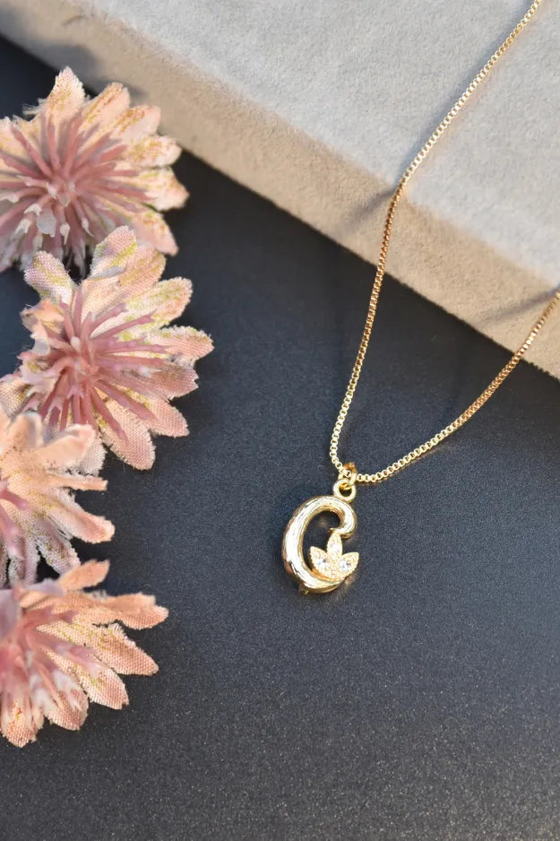 Floral Alphabet Pendant Chain