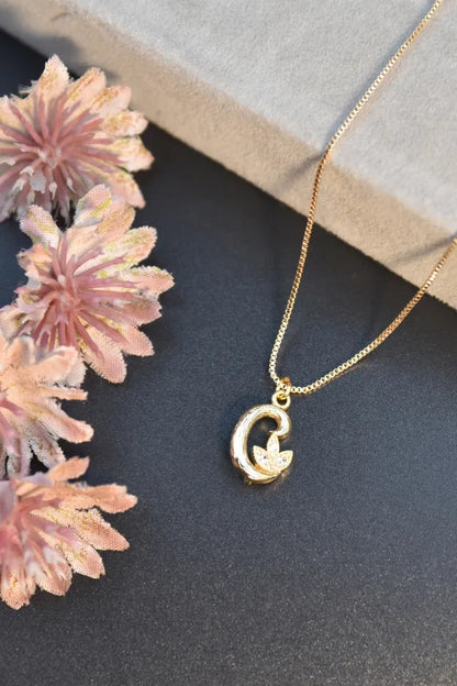 Floral Alphabet Pendant Chain