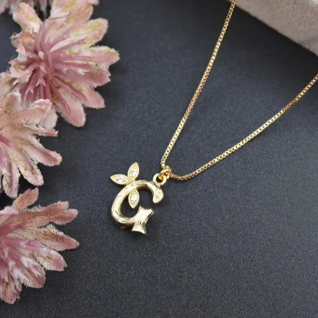 Floral Alphabet Pendant Chain