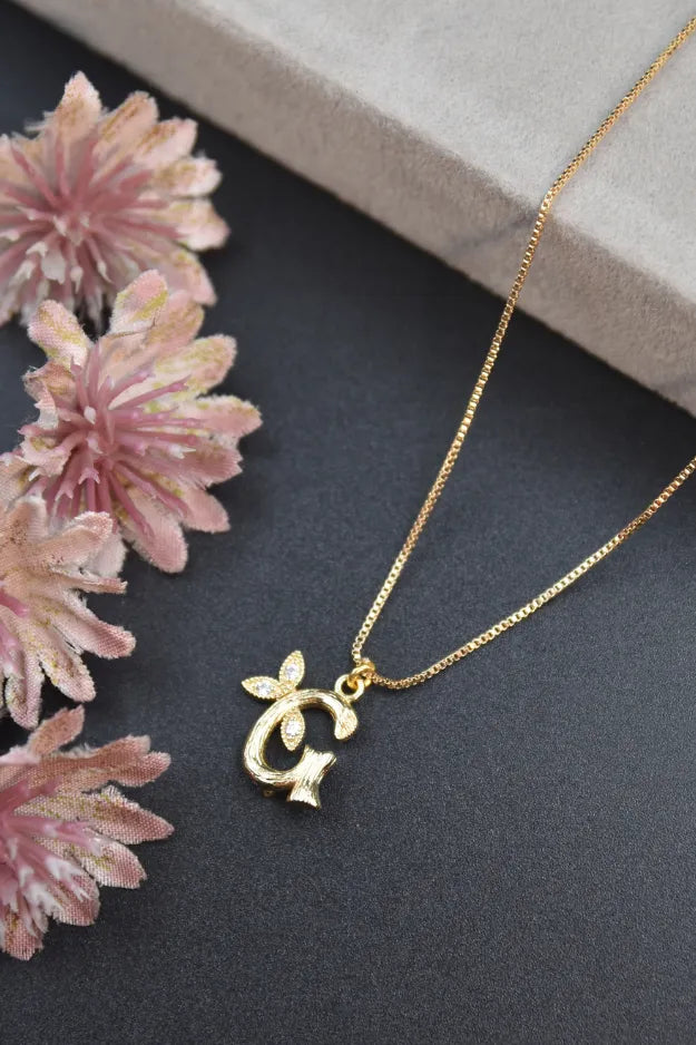 Floral Alphabet Pendant Chain