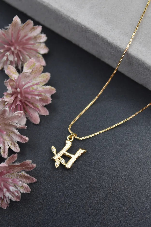Floral Alphabet Pendant Chain