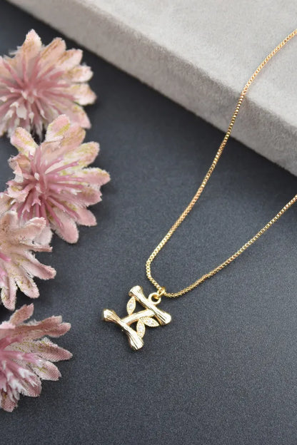 Floral Alphabet Pendant Chain