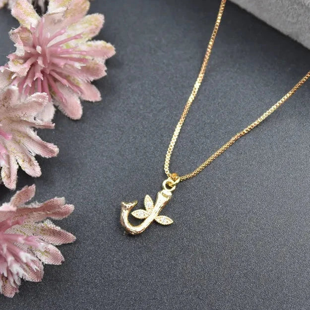 Floral Alphabet Pendant Chain