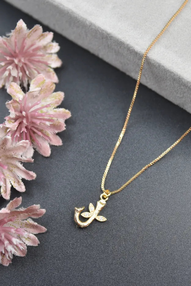 Floral Alphabet Pendant Chain