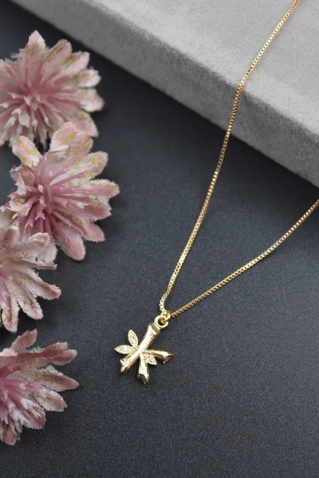 Floral Alphabet Pendant Chain