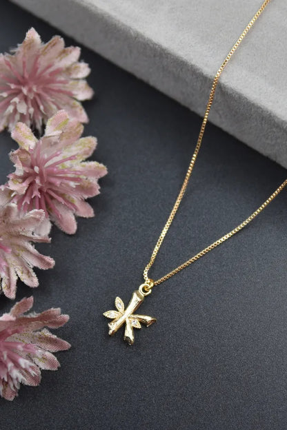 Floral Alphabet Pendant Chain