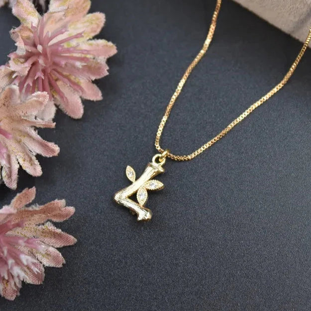 Floral Alphabet Pendant Chain