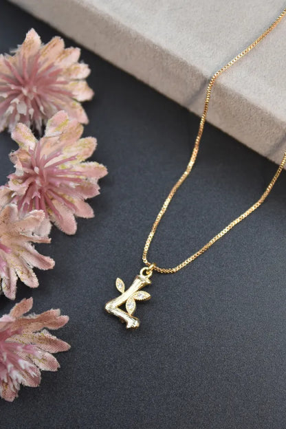 Floral Alphabet Pendant Chain
