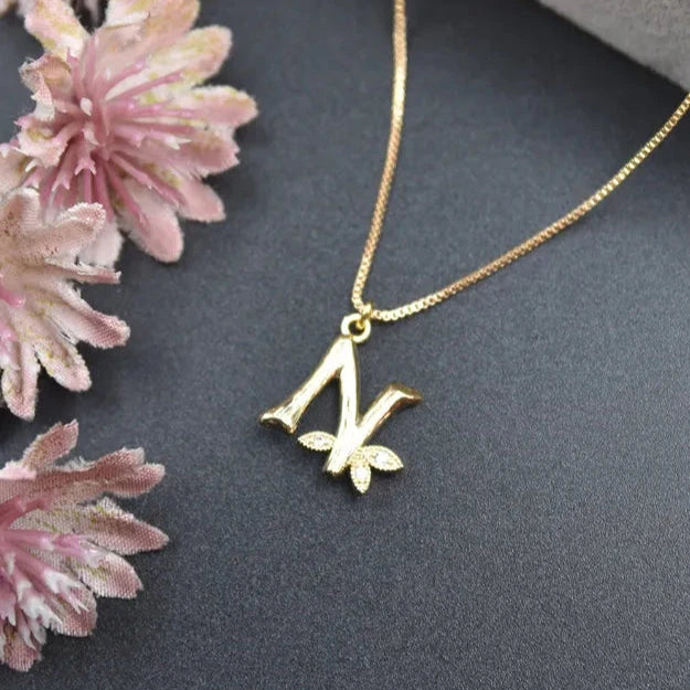 Floral Alphabet Pendant Chain