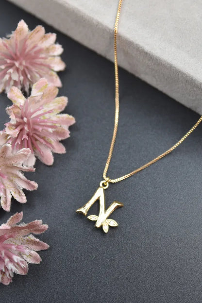 Floral Alphabet Pendant Chain