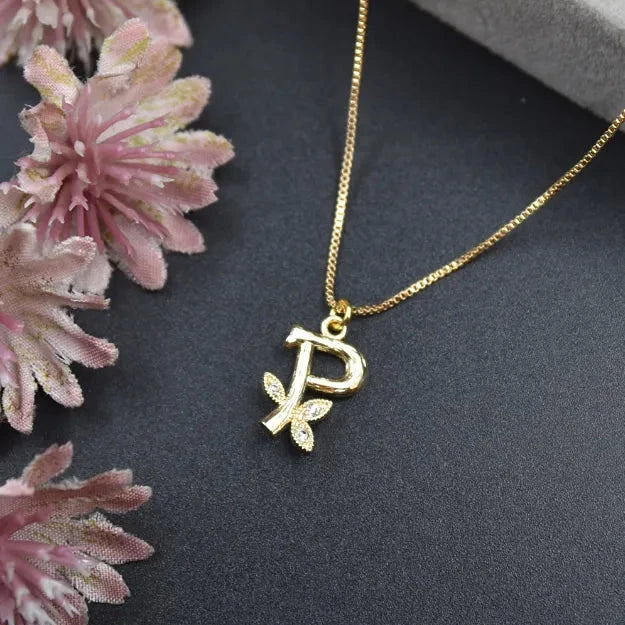Floral Alphabet Pendant Chain