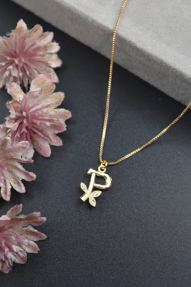 Floral Alphabet Pendant Chain